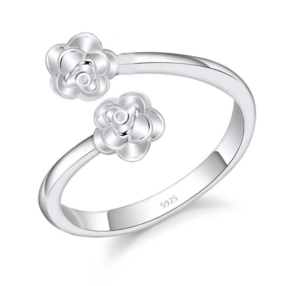 Ring Adjustable Cute Minimalist Ring 925 Sterling Silver Rings - Picture 2 of 7